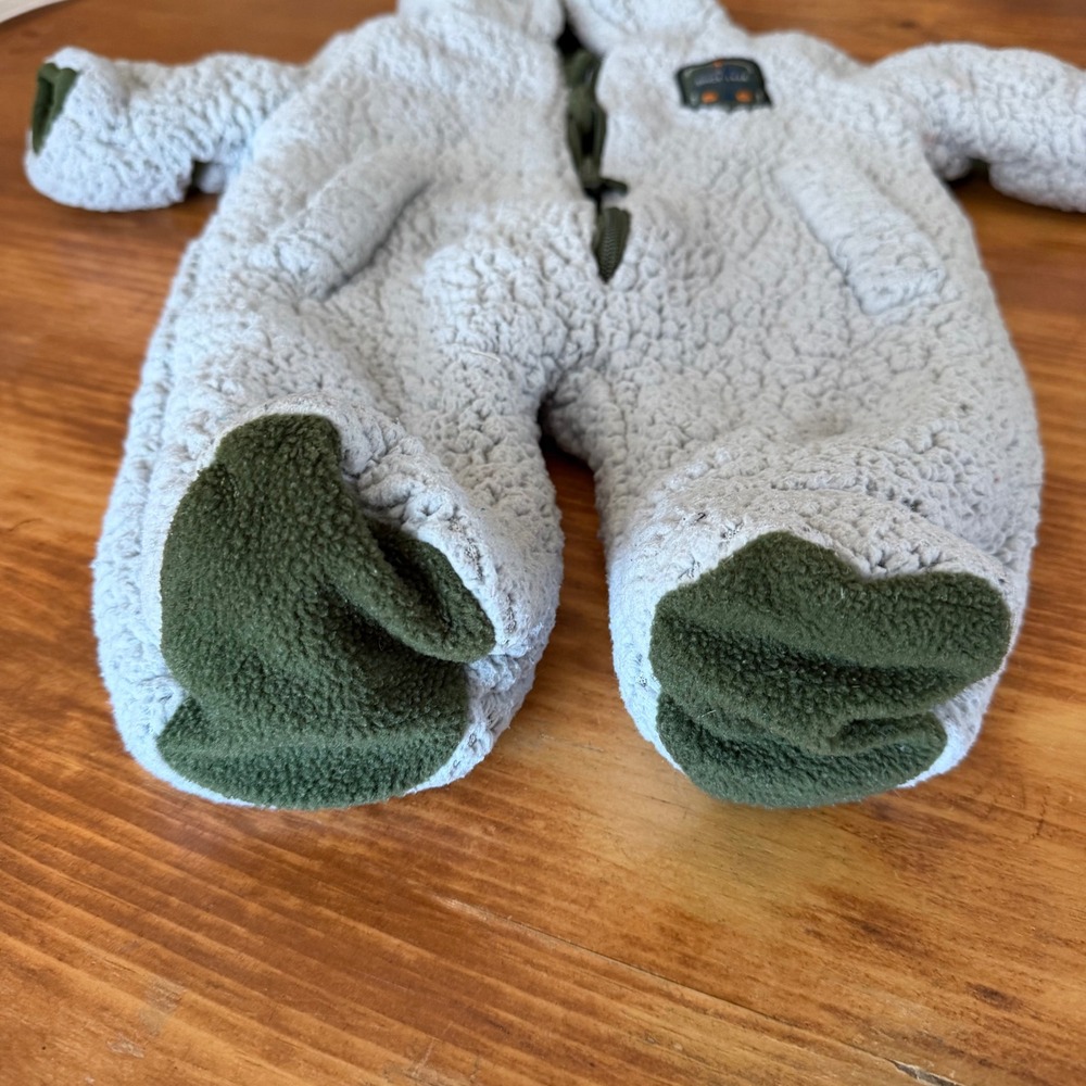 Weatherproof Baby Sherpa Fleece Bunting Snowsuit Hooded Gray 3–6 Months - Picture 2 of 7